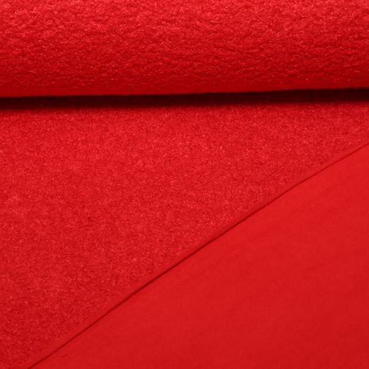 Polaire teddy double face Bouclette - Unie rouge tomate Polaire teddy double face Bouclette - Unie rouge tomate