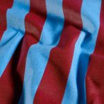 Toile canevas en coton – Impression numérique à rayures turquoise et bordeaux Toile canevas en coton – Impression numérique à rayures turquoise et bordeaux