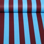 Toile canevas en coton - Impression numérique à rayures turquoise et Bordeaux
