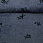 Blusenjeans - Bestickt Blumen Perlen Pailletten Navy