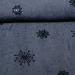 Blusenjeans - Bestickt Sterne Perlen Pailletten Navy