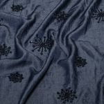 Blousedenim - Geborduurd sterren parels pailletten marineblauw Blousedenim - Geborduurd sterren parels pailletten marineblauw