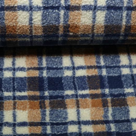 Teddyfleece - Schottenkaro Blau Teddyfleece - Schottenkaro Blau