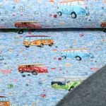 Alpenfleece - Digital Campingbus Flower Power Hellblau Alpenfleece - Digital Campingbus Flower Power Hellblau