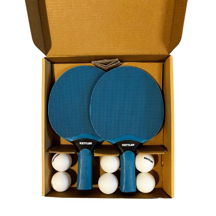 Set De 2 Raquettes De Ping-pong Professionnelles Avec 3 Balles – Bois Massif, éponge 1,8 Mm – Idéal Pour Débutants Et Familles