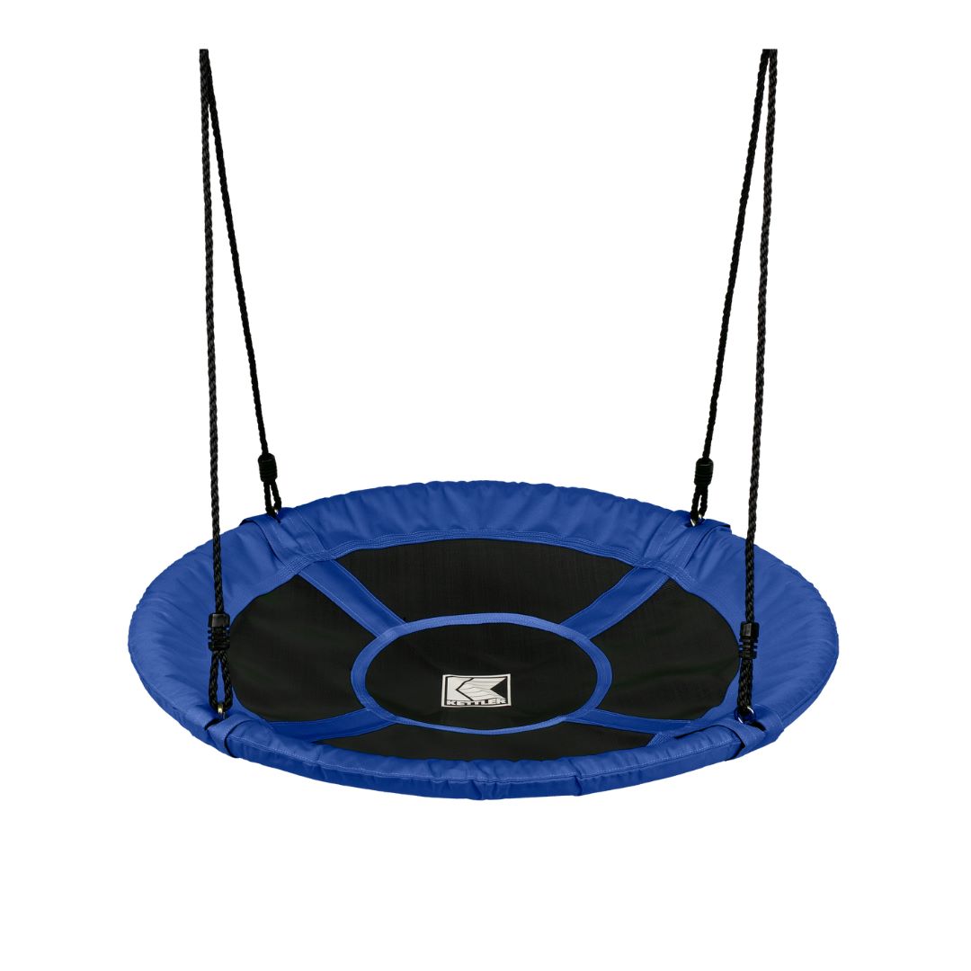 Balançoire nid pour enfants 100 cm bleu/noir en polyester