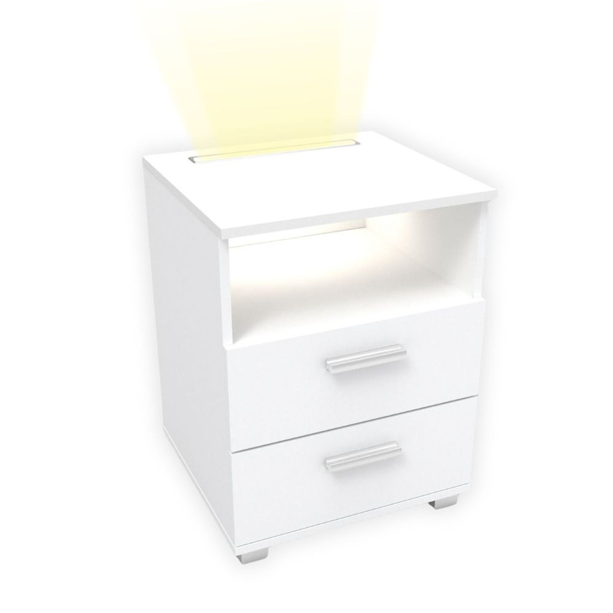 Product Image for kalb | Mila - Nachtkonsole Nachttisch mit integriertem LED Licht, dimmbar