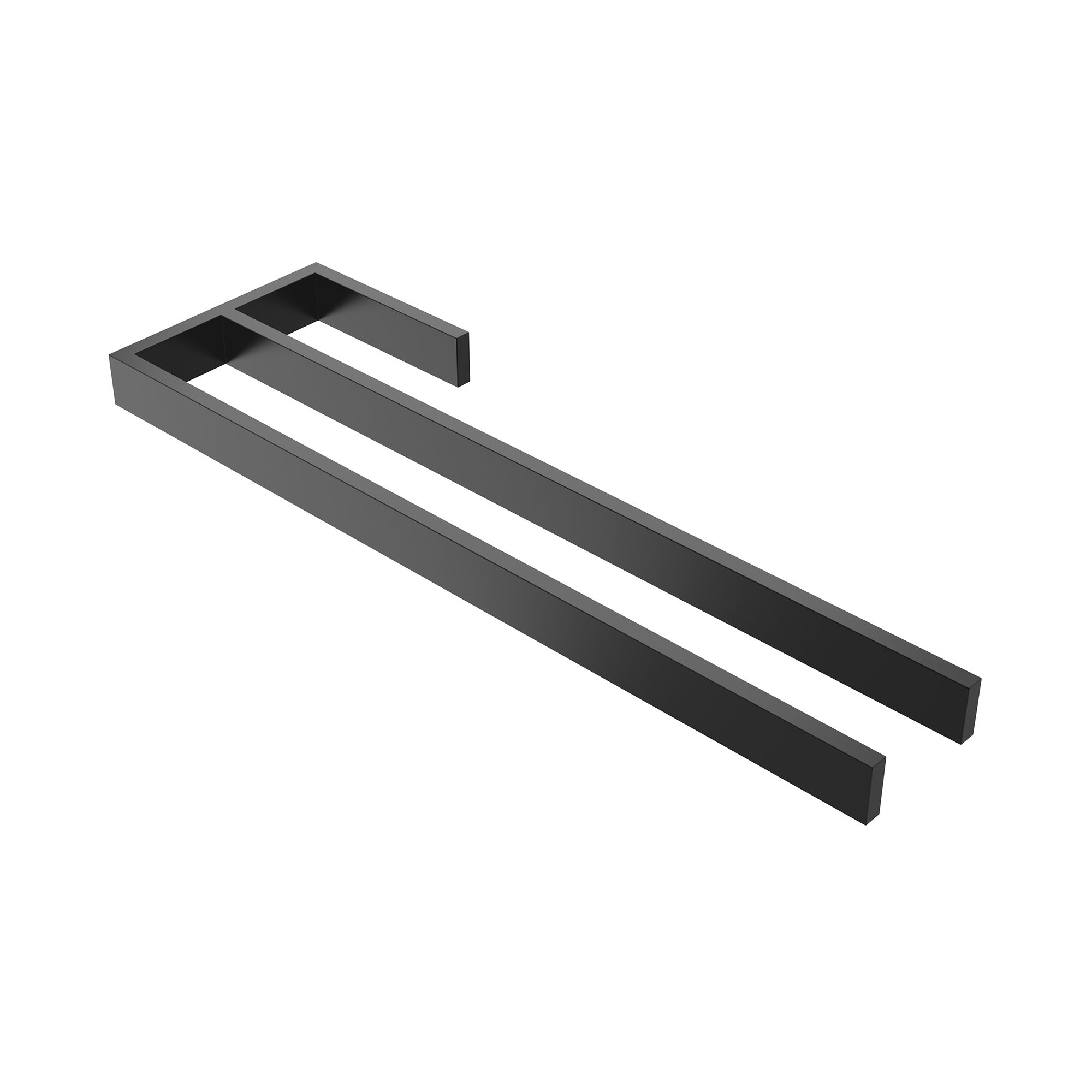 Product Image for kalb | Handtuchhalter Jörn mit zwei Stangen für Waschtisch, schwarz, Aluminium, Länge: 400mm, Höhe: 25mm, Tiefe: 120mm