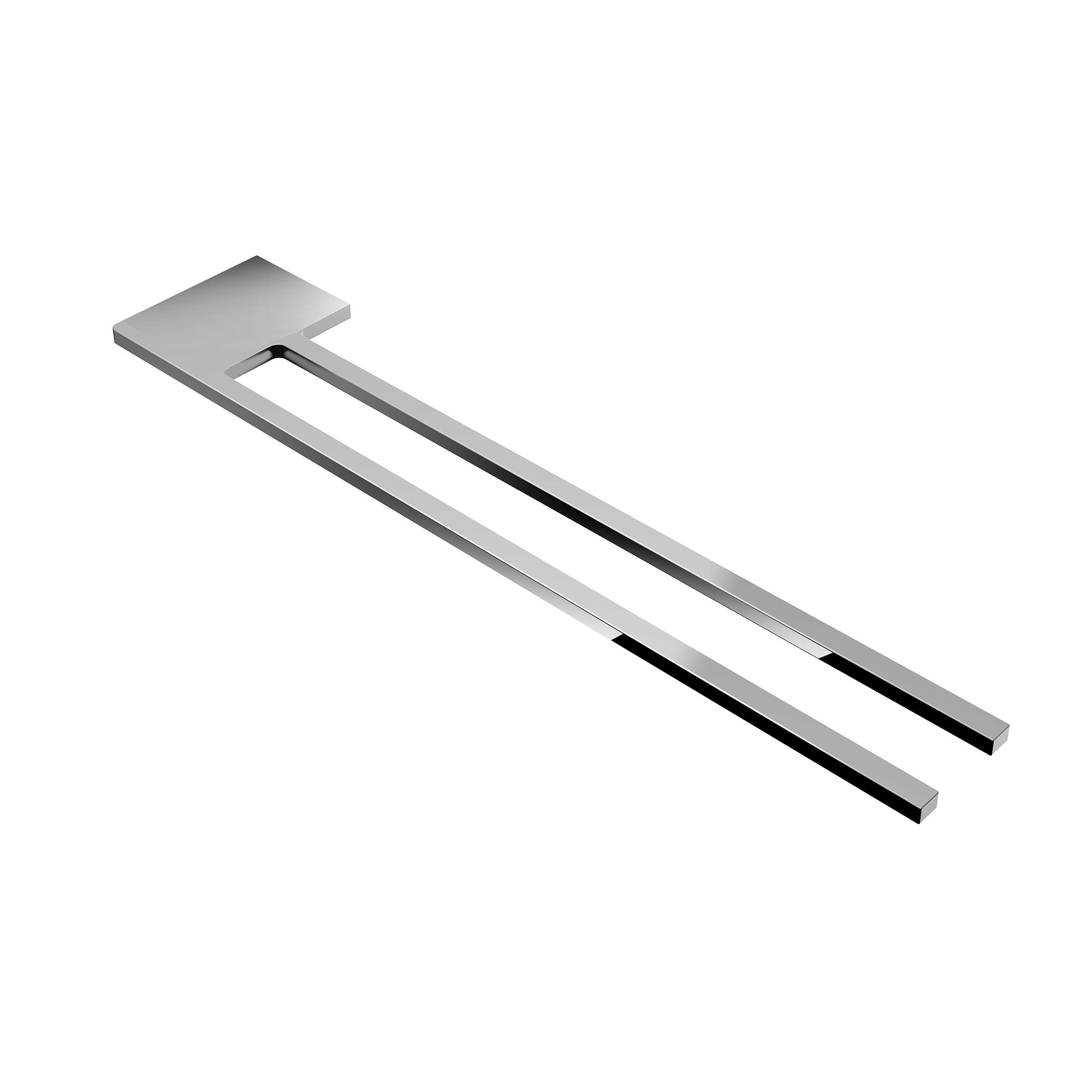 Product Image for Handtuchhalter Slim mit zwei Stangen für Waschtisch, Chrom, Aluminium, Länge: 400mm, Höhe: 6mm, Tiefe: 80mm kalb-licht