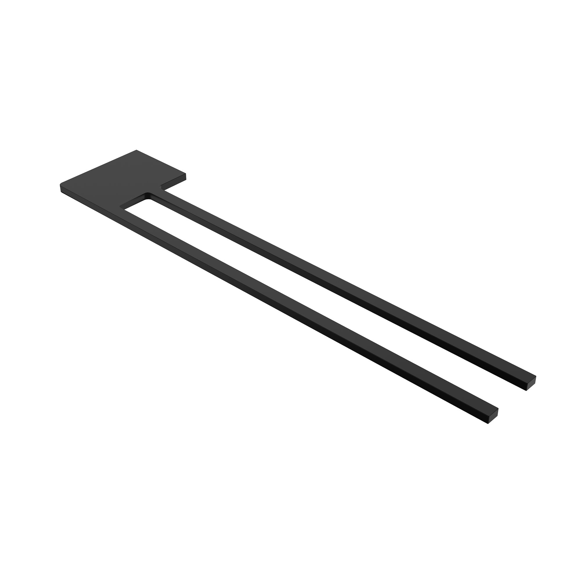 Product Image for Handtuchhalter Slim mit zwei Stangen für Waschtisch, schwarz, Aluminium, Länge: 400mm, Höhe: 6mm, Tiefe: 80mm kalb-licht