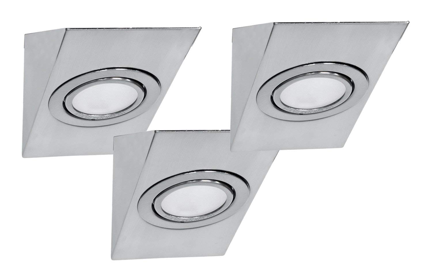 Lampenlux 3er SET Unterbauleuchte Mica Strahler Spot Silber 230V G4 Nickel geb. Deckenspot Deckenstrahler Aufbaustrahler Schalter Lampe Wandlampe Wandleuchte Küchenlampe Küchenleuchte Aufbaulampe Strahler inklusive 3x 1m Anschlusskabel Lampenlux 3er SET Unterbauleuchte Mica Strahler Spot Silber 230V G4 Nickel geb. Deckenspot Deckenstrahler Aufbaustrahler Schalter Lampe Wandlampe Wandleuchte Küchenlampe Küchenleuchte Aufbaulampe Strahler inklusive 3x 1m Anschlusskabel