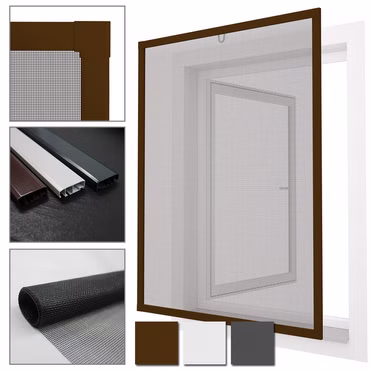 Diluma Insektenschutz Alu Fenster Comfort -100x120 cm anthrazit stabiles Fliegengitter, Farbe: Braun