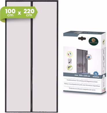 IS-A-Magnet-Türvorhang Basic, Polyester 100 x 220 cm anthrazit mit Magnetverschluss einfache Klebemontage 