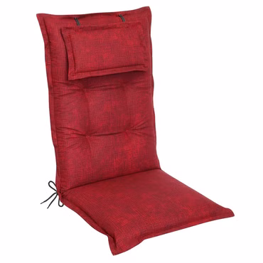 Hochlehner Auflage Luxor 120x50 cm mit KopfpolsterHochlehner Auflage Luxor 120x50 cm mit Kopfpolster - Luxus Stuhlauflage mit 8 cm Polsterung, Farbe: Rot