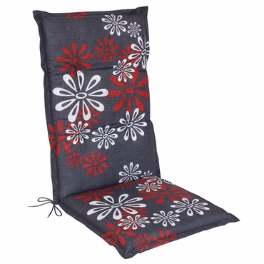 Hochlehner Auflage Naxos für Gartenstühle 118x49 cm, Farbe: Blume Rot-Anthrazit