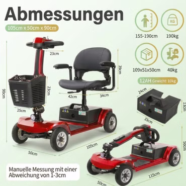 Elektromobil Waidmeister – Komfort, Sicherheit und Mobilität für jeden Tag, Farbe: Rot