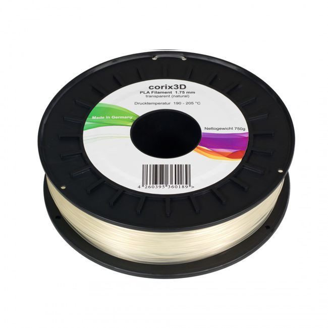 Corix3D PLA Filament 750g, transparent, 1.75mm