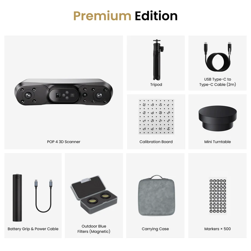 Lieferumfang Revopoint Pop 4 Premium Edition