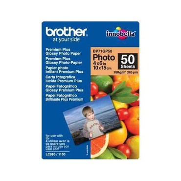 Brother BP71GP50 Premium Plus Glossy Photo-Papier Brother BP71GP50 Premium Plus Glossy Photo-Papier