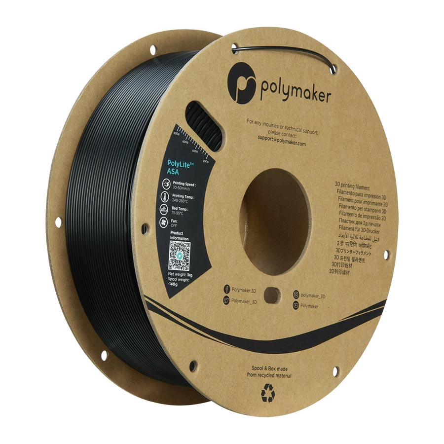 Polylite ASA jet black 175mm