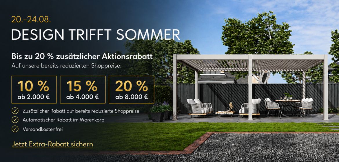 Sommer Sale - Bis zu 20 % Preisvorteil vom 20.08 bis 24.08.