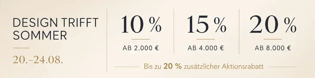 Bis zu 20 % Rabatt Preisvorteil bis 24.08.