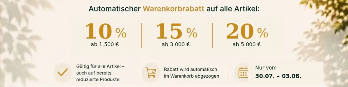 Bis zu 20 % Rabatt Preisvorteil bis 27.07.