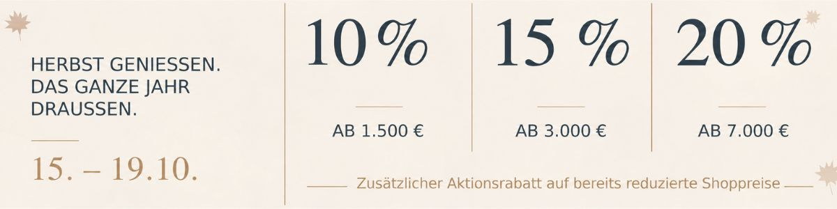 Bis zu 20 % Rabatt Preisvorteil bis 19.10.