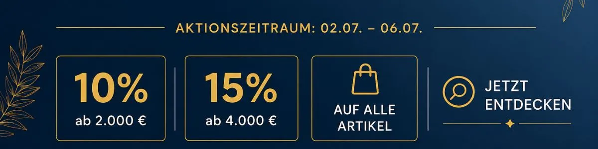 Bis zu 15 % Rabatt Preisvorteil bis 06.07.