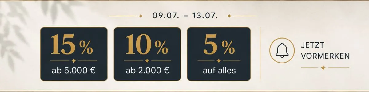 Bis zu 15 % Rabatt Preisvorteil ab 09.07.