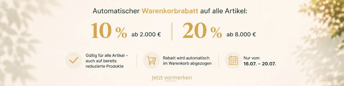 Bis zu 15 % Rabatt Preisvorteil ab 16.07.