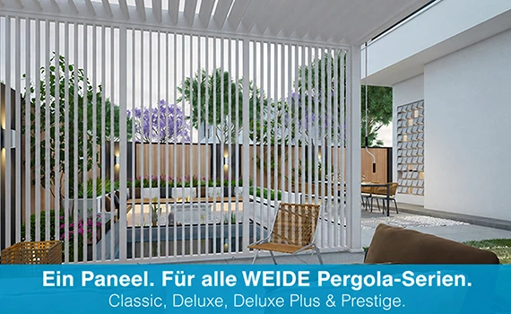 Seitenwand Pergola Paneel Vertikal an Weide Pergola montiert