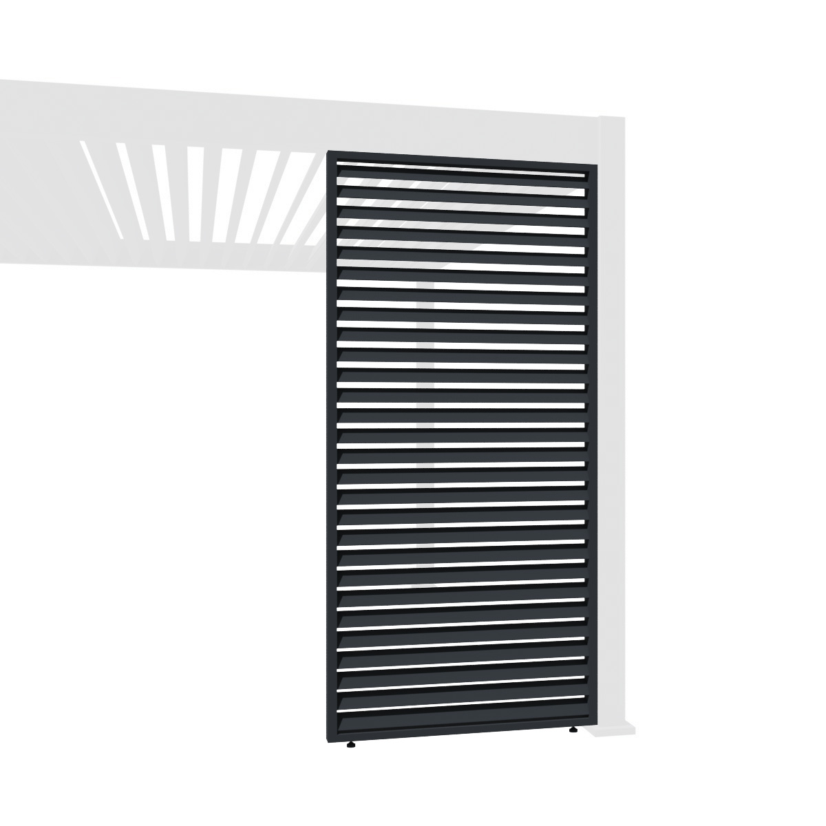 Weide Pavillonseitenteil Horizontale Lamellenwand Sichtschutz für Pergola Alu Anthrazit, 83x235 cm, Komplettset, Seitenteil