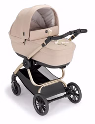 CAM Duo Kinderwagen Techno Babila beige Techno Babila 2-in-1 Kinderwagen mit umkehrbarem Sitz, UV50+ Sonnenschutzverdeck, handgenähtem Lederimitat und 100 % Baumwollfutter – stilvoller und sicherer Begleiter von Geburt bis 22 kg beige