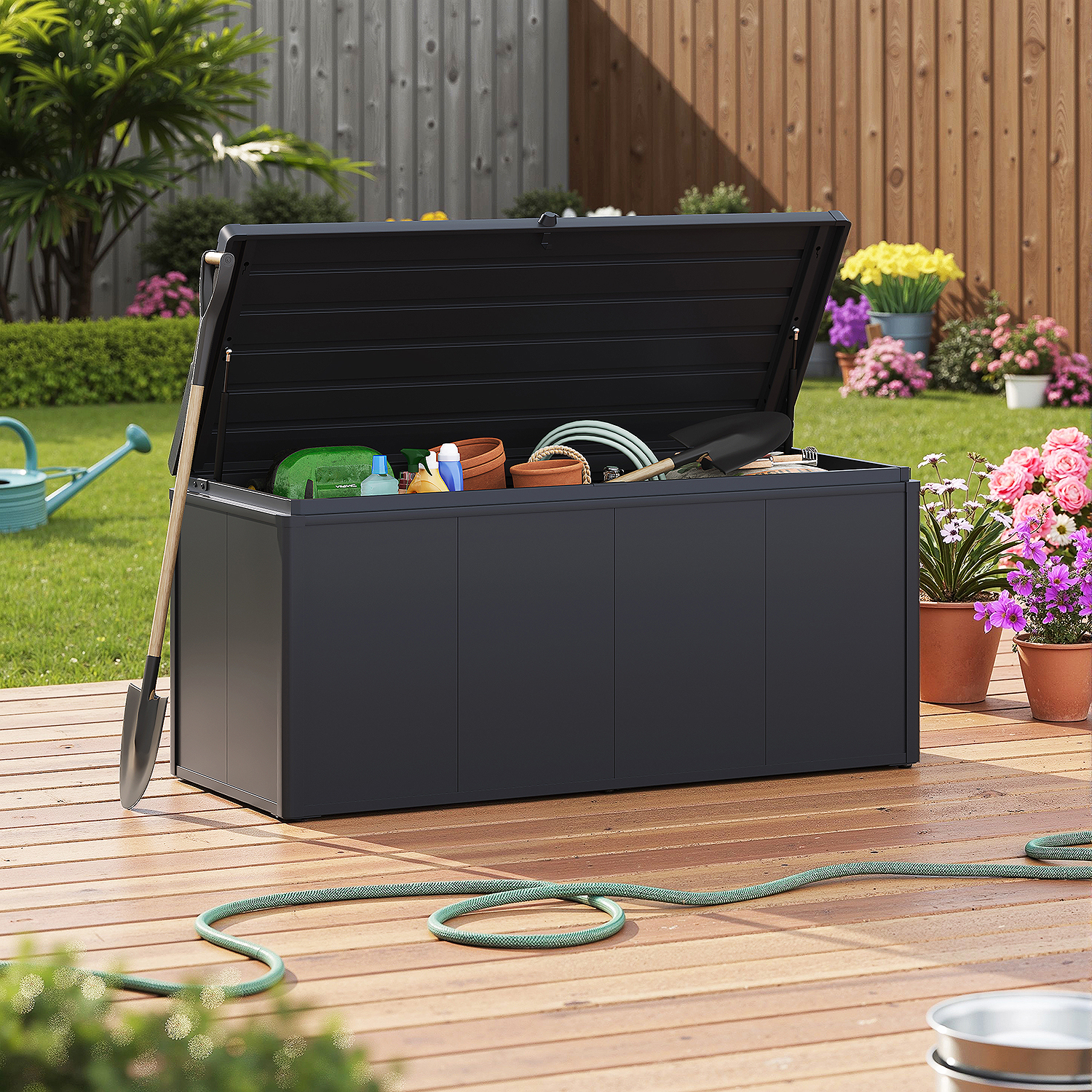 Weide Noble Gartenbox 640 L | Aufbewahrungsbox aus Stahl | Anthrazit