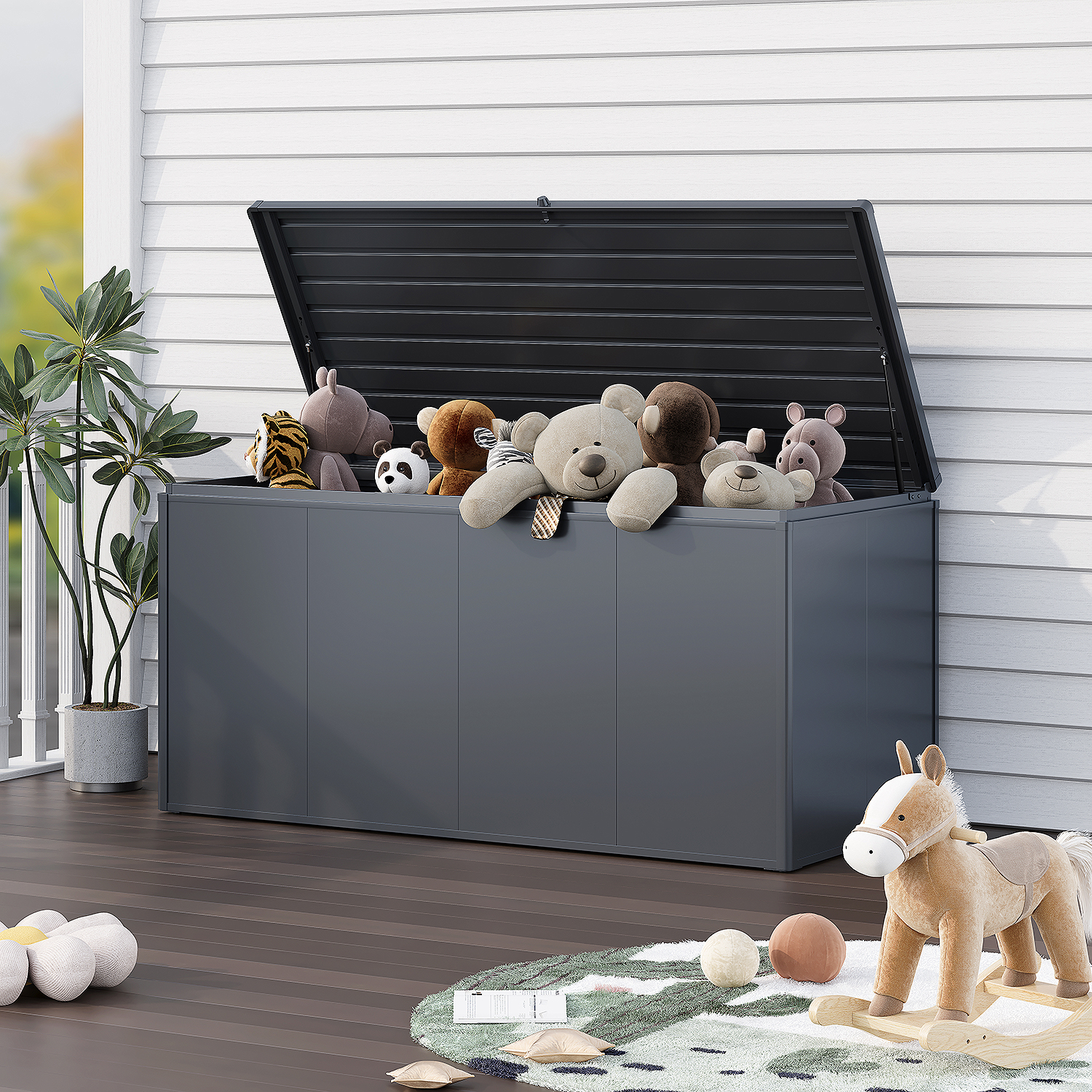 Weide Noble Gartenbox 2000 L | Aufbewahrungsbox aus Stahl | Anthrazit