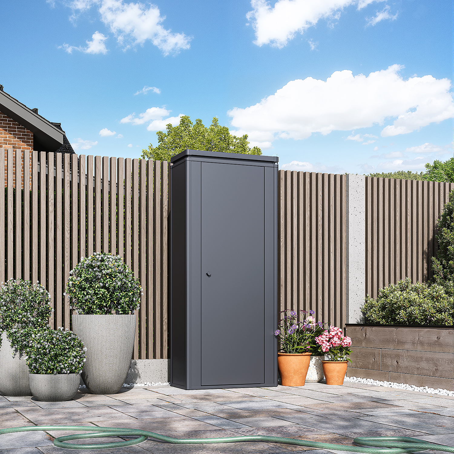 Weide Noble Gartenschrank 600 L Anthrazit aus Stahl