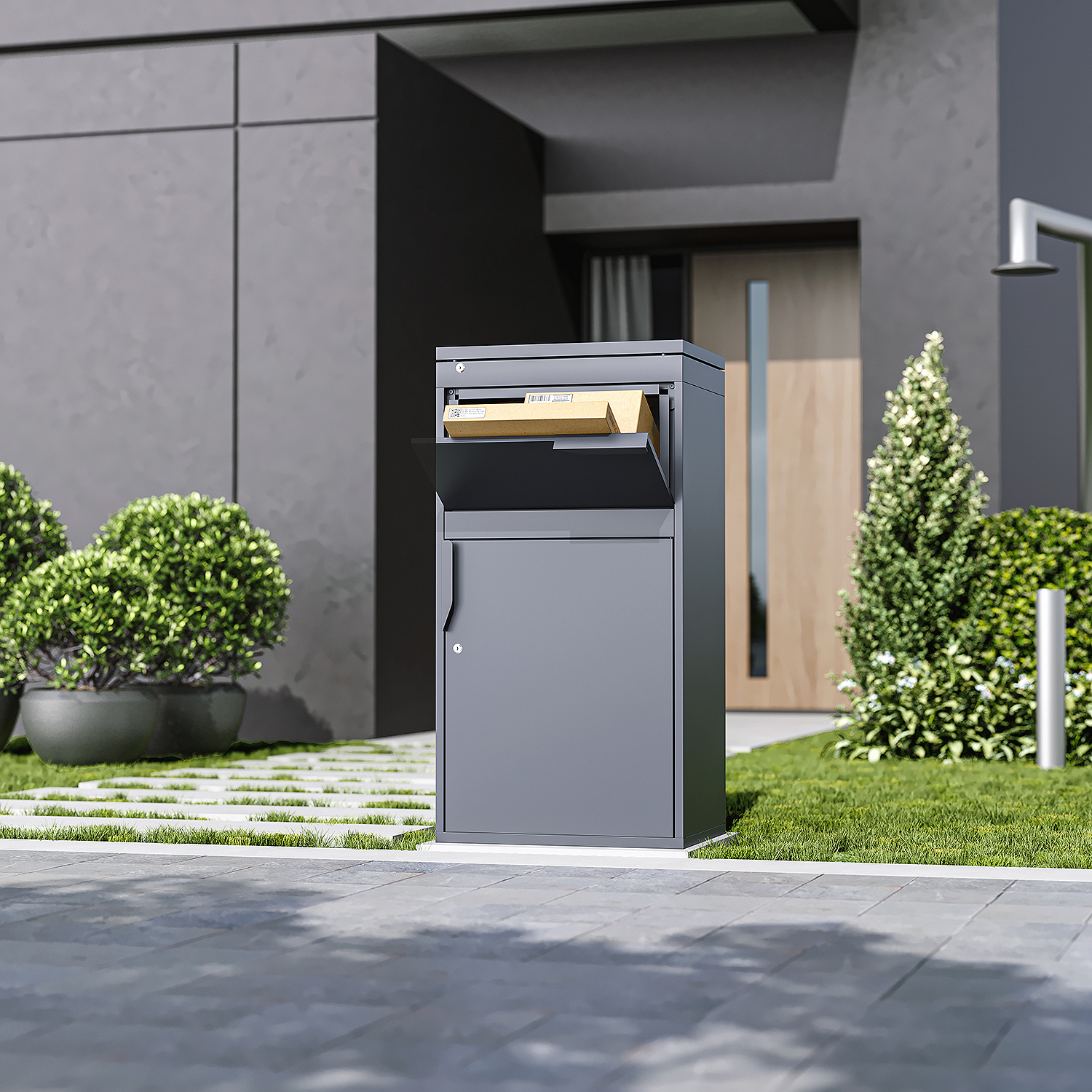 Weide Paketbriefkasten Abschließbare Brief- und Paketbox 220 L Anthrazit