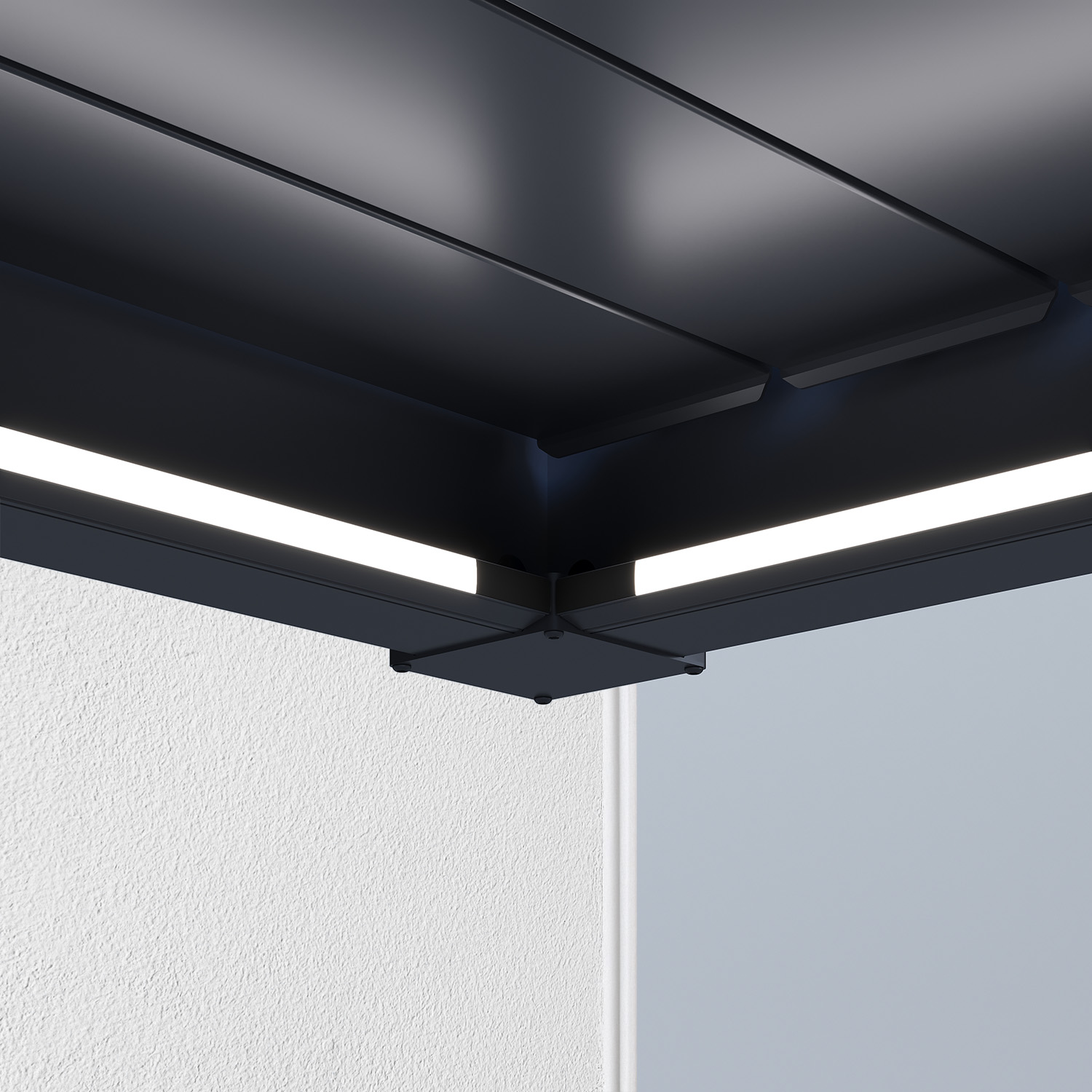 Weide LED Beleuchtung Kit für Wand-Pergolen Außenbereich Anthrazit