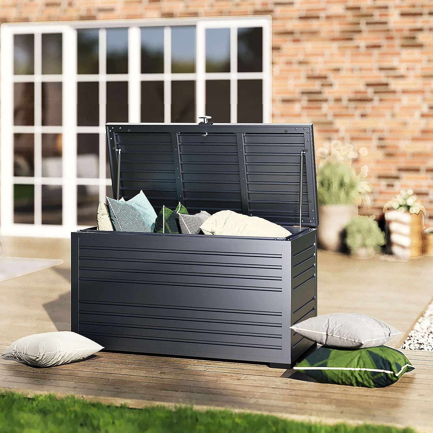 Weide Aluminium Gartenbox: Großzügige 590L Aufbewahrungslösung