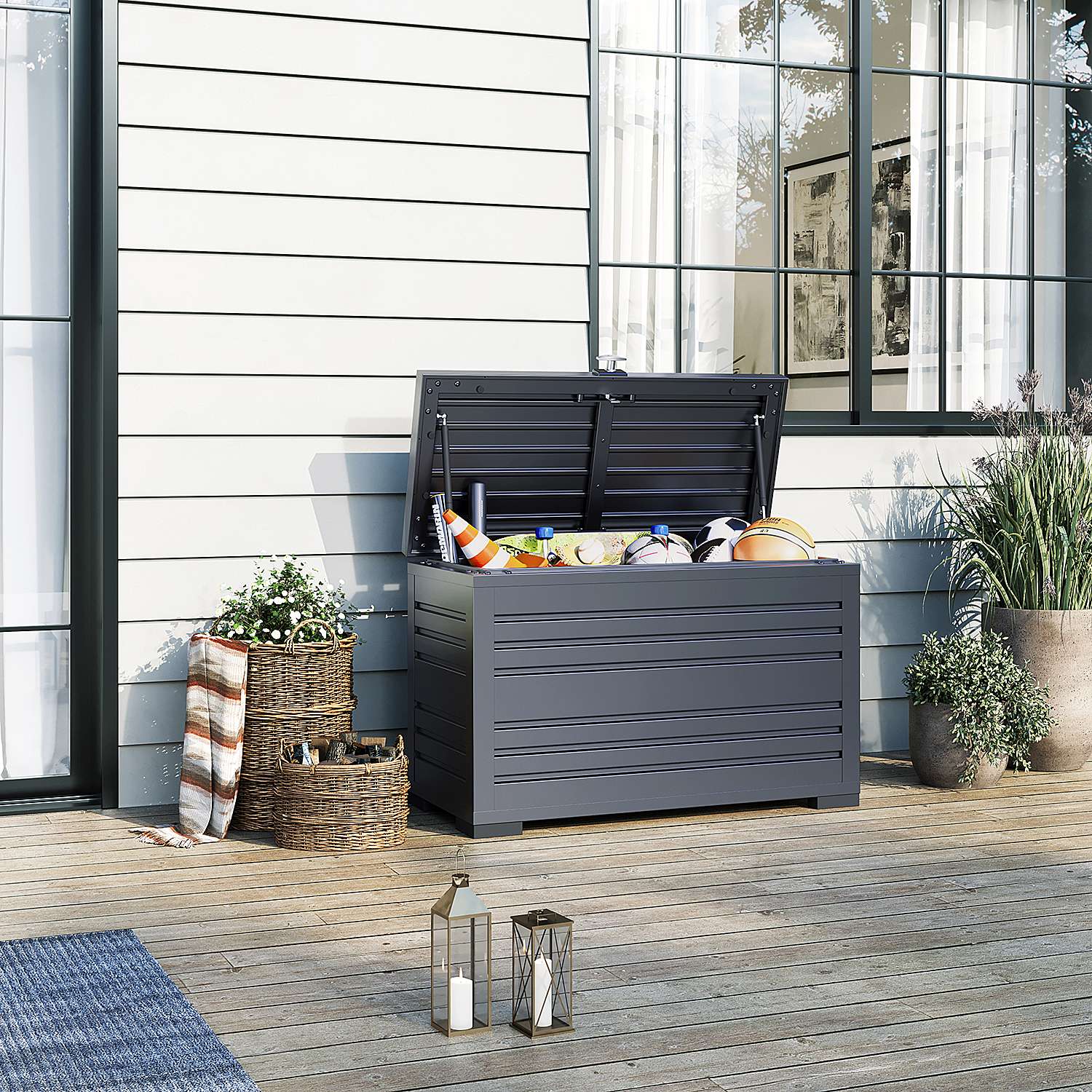 Weide Aluminium Gartenbox: Großzügige 590L Aufbewahrungslösung