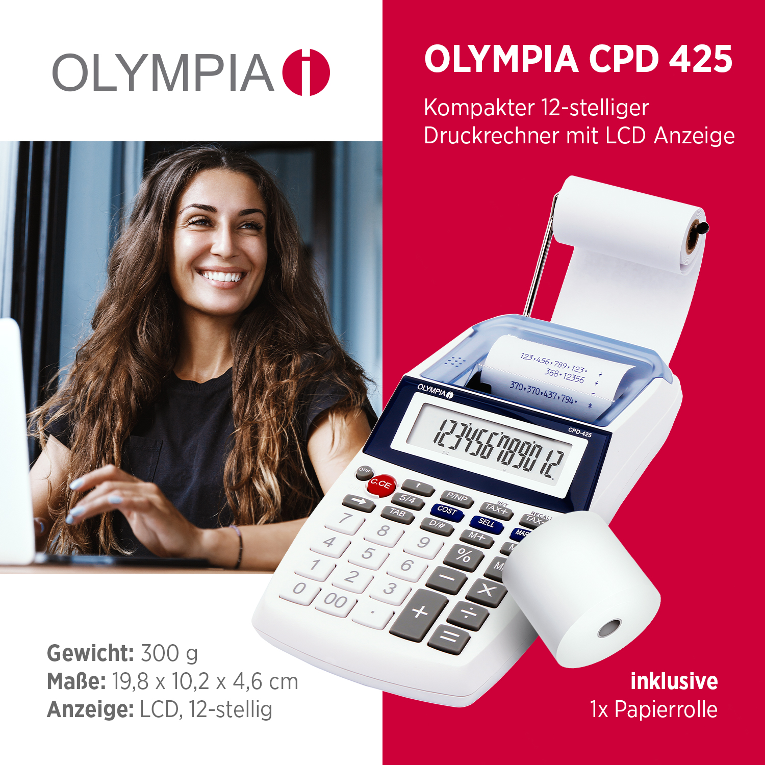 OLYMPIA CPD 425 Tischrechner, druckend OLYMPIA CPD 425 Tischrechner, druckend