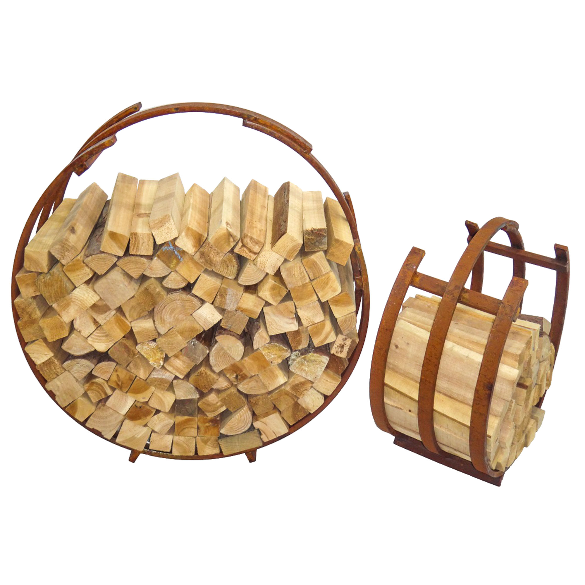 LEX Brennholz-Stapelregal 2er Set rost-optik RUND LEX Brennholz-Stapelregal 2er Set rost-optik RUND