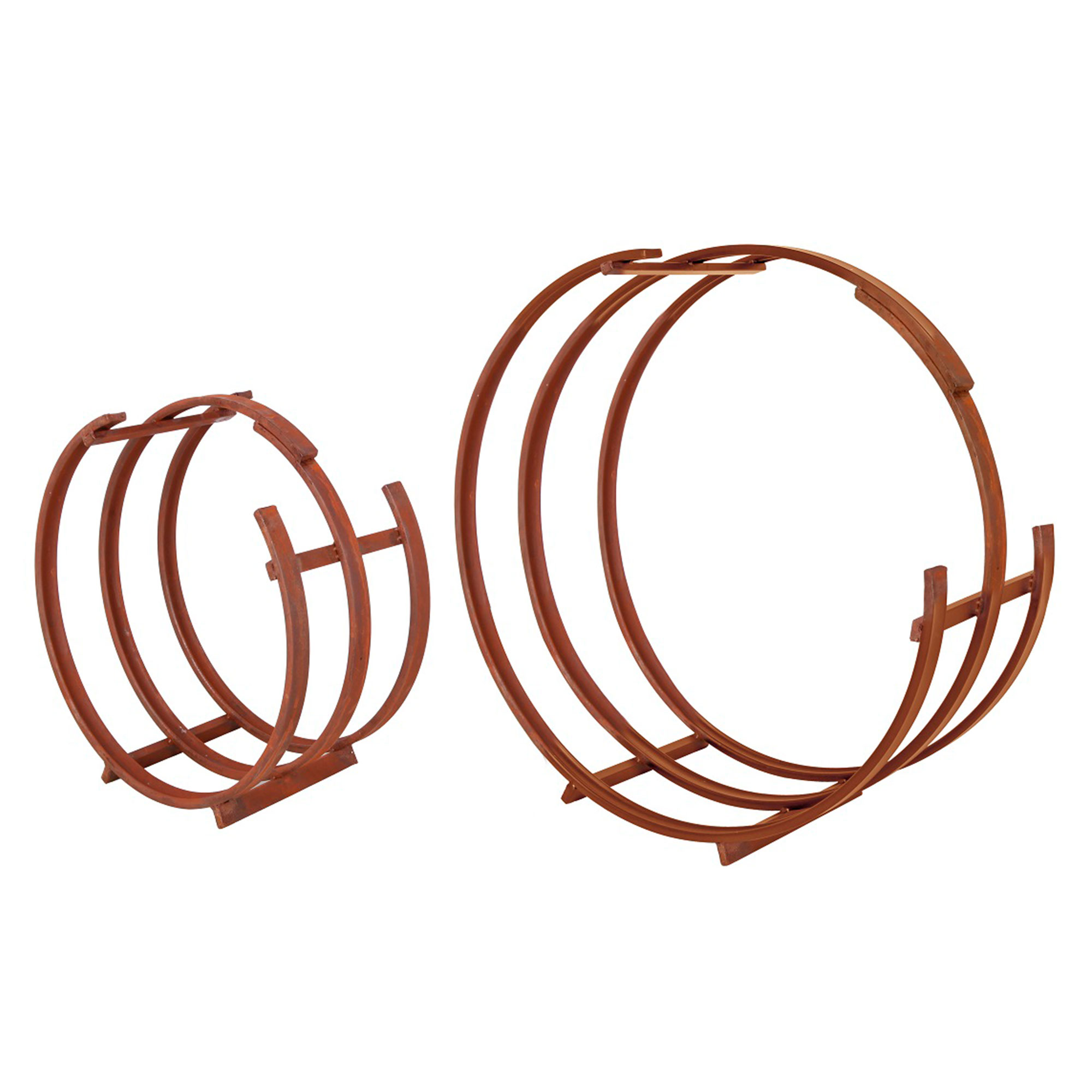 LEX Brennholz-Stapelregal 2er Set rost-optik RUND LEX Brennholz-Stapelregal 2er Set rost-optik RUND