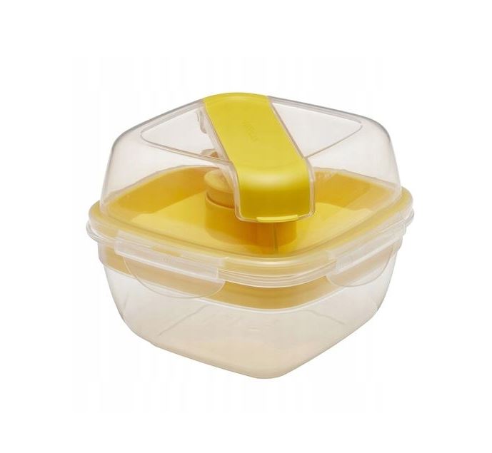 To go Salatbox 3 in1 Salatbox-Set Messer Gabel Saucenbehälter gelb To go Salatbox 3 in1 Salatbox-Set Messer Gabel Saucenbehälter gelb