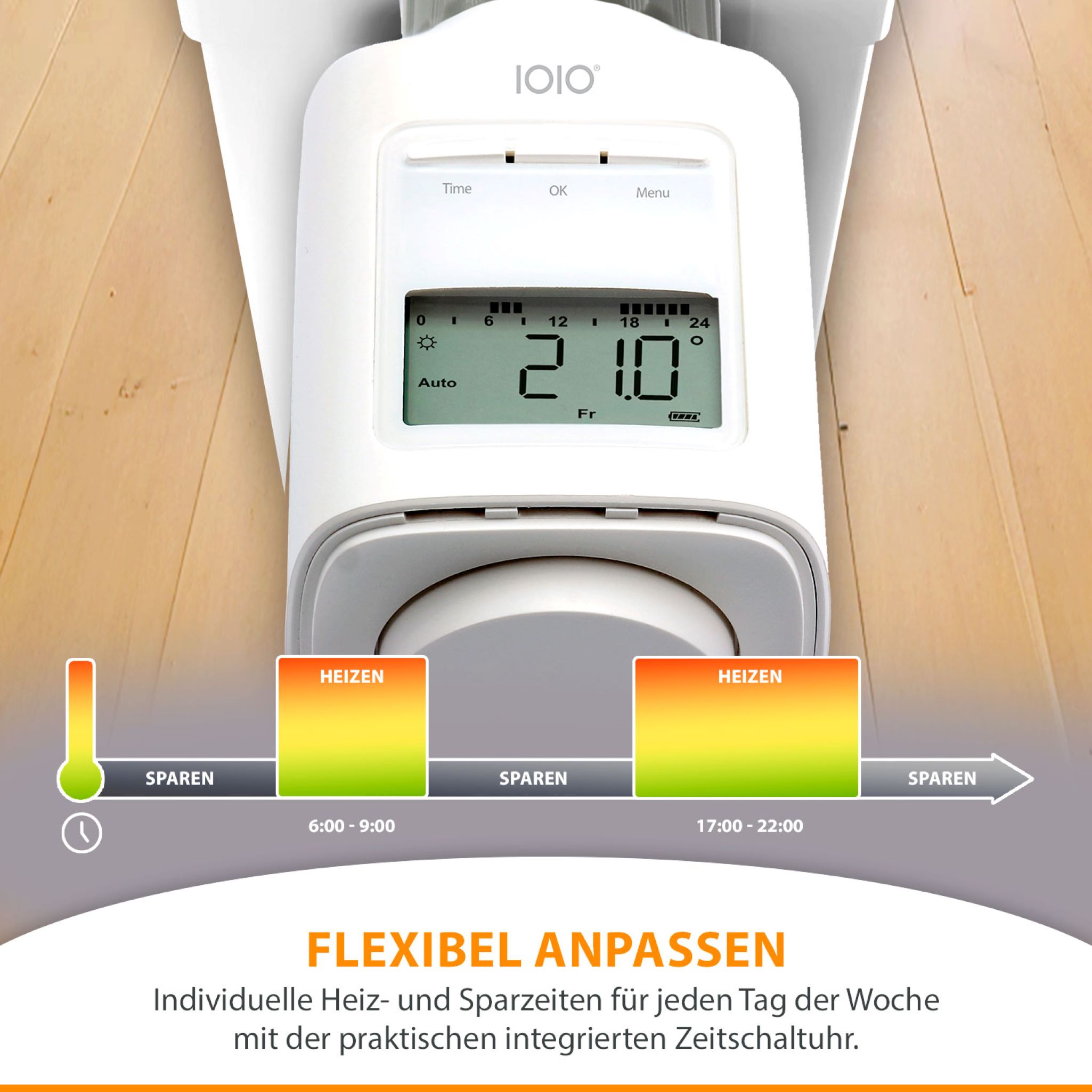 IOIO HT 2000 Elektronischer Heizkörperthermostat Thermostat spart bis 30% Heizkosten IOIO HT 2000 Elektronischer Heizkörperthermostat Thermostat spart bis 30% Heizkosten