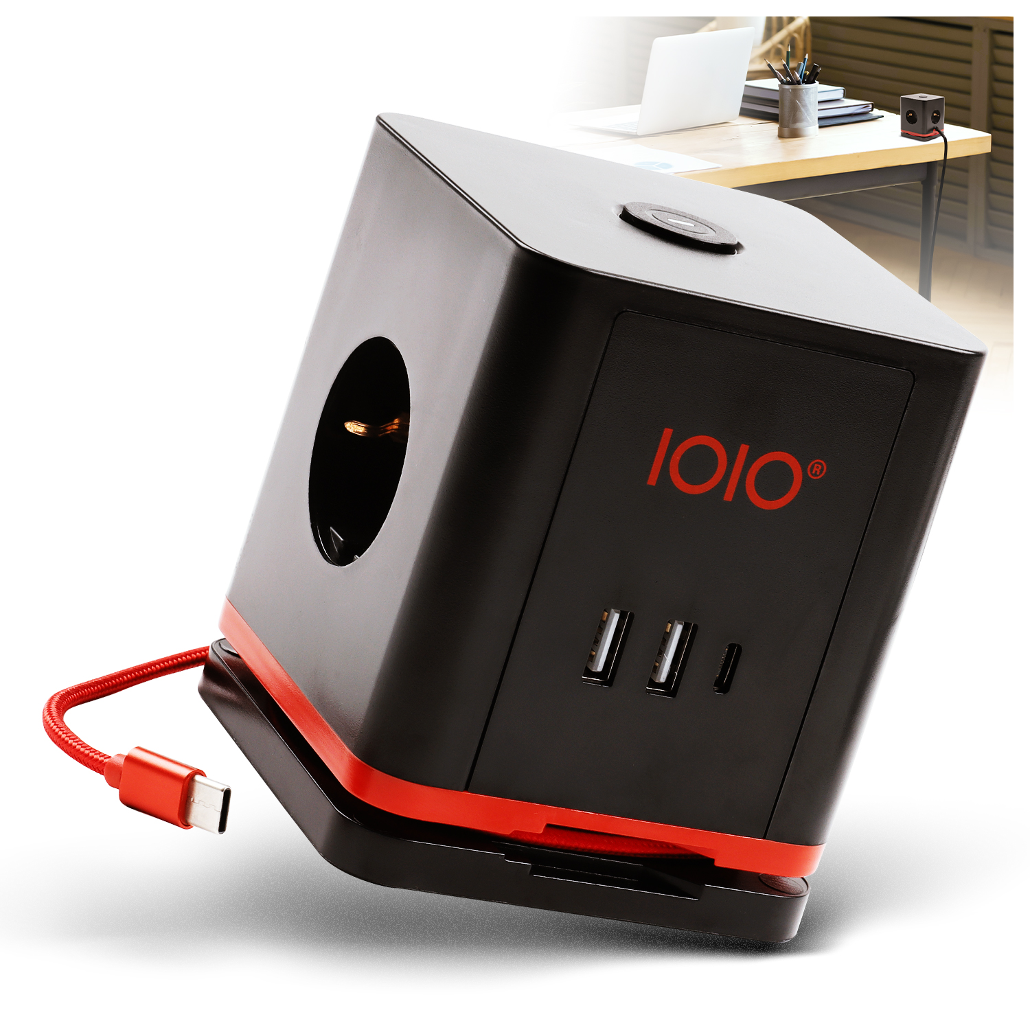 Steckdosenwürfel SW 1000 3-fach Schutzkontaktteckdose + 2 x USB-A und 1 x USB-C Schwarz Steckdosenwürfel SW 1000 3-fach Schutzkontaktteckdose + 2 x USB-A und 1 x USB-C Schwarz