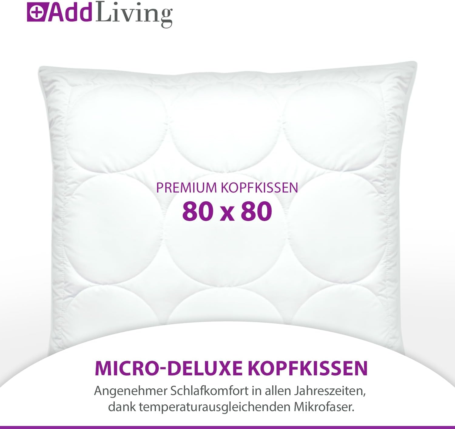 Micro-Deluxe Kopfkissen 80 x 80 cm – Schlafkomfort der Extraklasse Micro-Deluxe Kopfkissen 80 x 80 cm – Schlafkomfort der Extraklasse