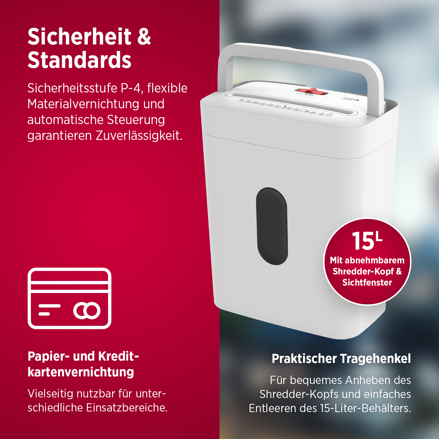 Olympia PS 53 CC Pro Aktenvernichter Partikelschnitt 4x38 mm 6 Blatt Olympia PS 53 CC Pro Aktenvernichter Partikelschnitt 4x38 mm 6 Blatt