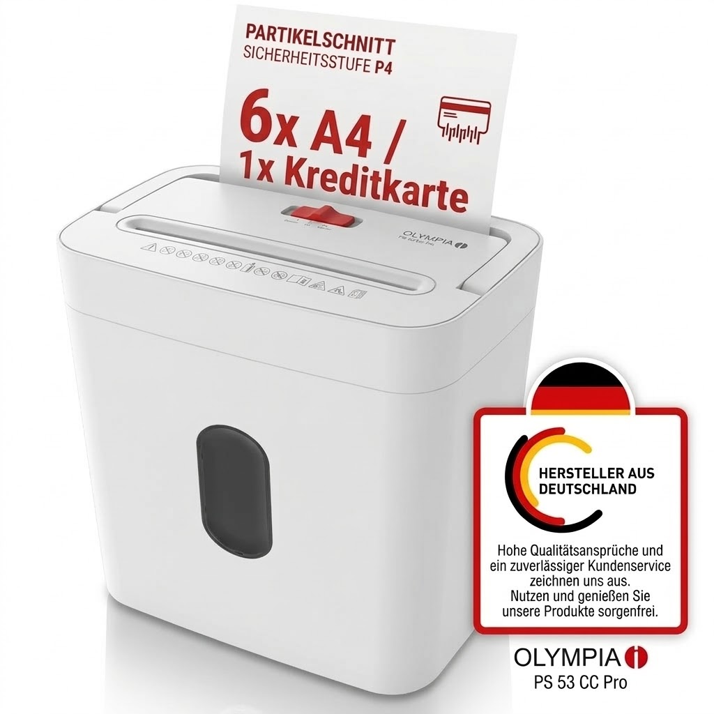Olympia PS 53 CC Pro Aktenvernichter Partikelschnitt 4x38 mm 6 Blatt Olympia PS 53 CC Pro Aktenvernichter Partikelschnitt 4x38 mm 6 Blatt
